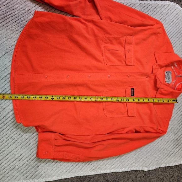 Mount'N Prairie Mens Safety Orange Fleece Button Up Long Sleeve Shirt Sz XL - Picture 9 of 10